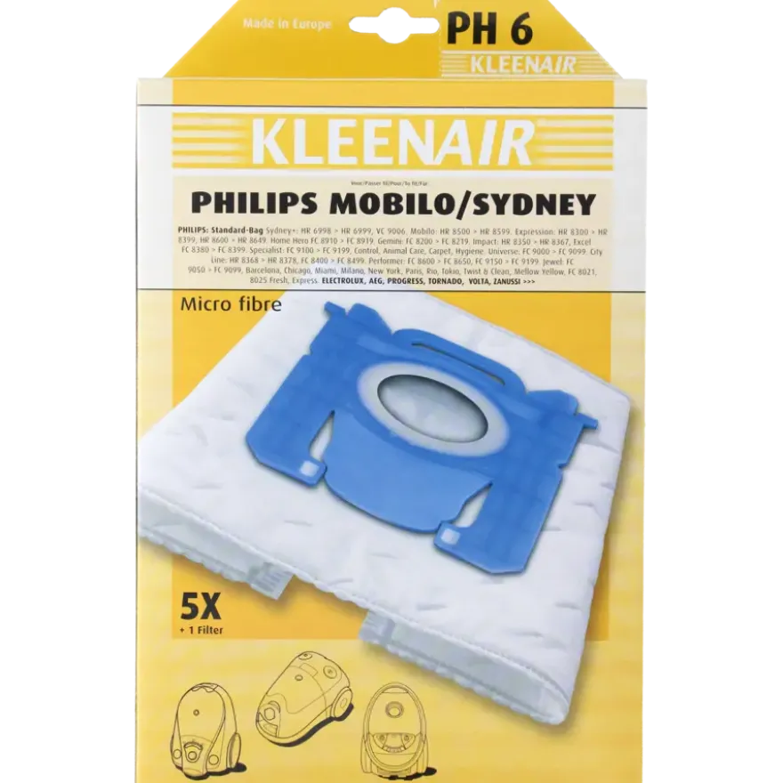 Kleenair Stofzuigerzak Philips Mobilo/Sydney PH 6 5 stuks