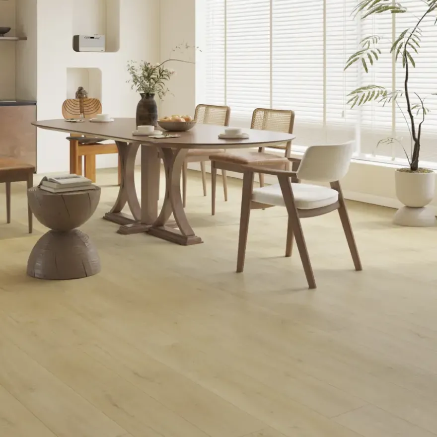 Kleurstaal click PVC Basic crème bruin houtlook