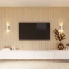 Kleurstaal lattenwand Decowall Blend ton sur ton natuur eiken 25x30cm