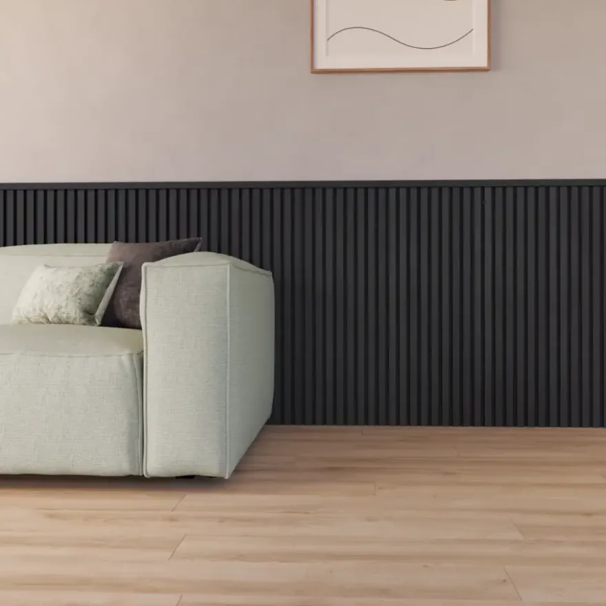 Kleurstaal lattenwand Decowall Acoustic lava eiken 25x30cm