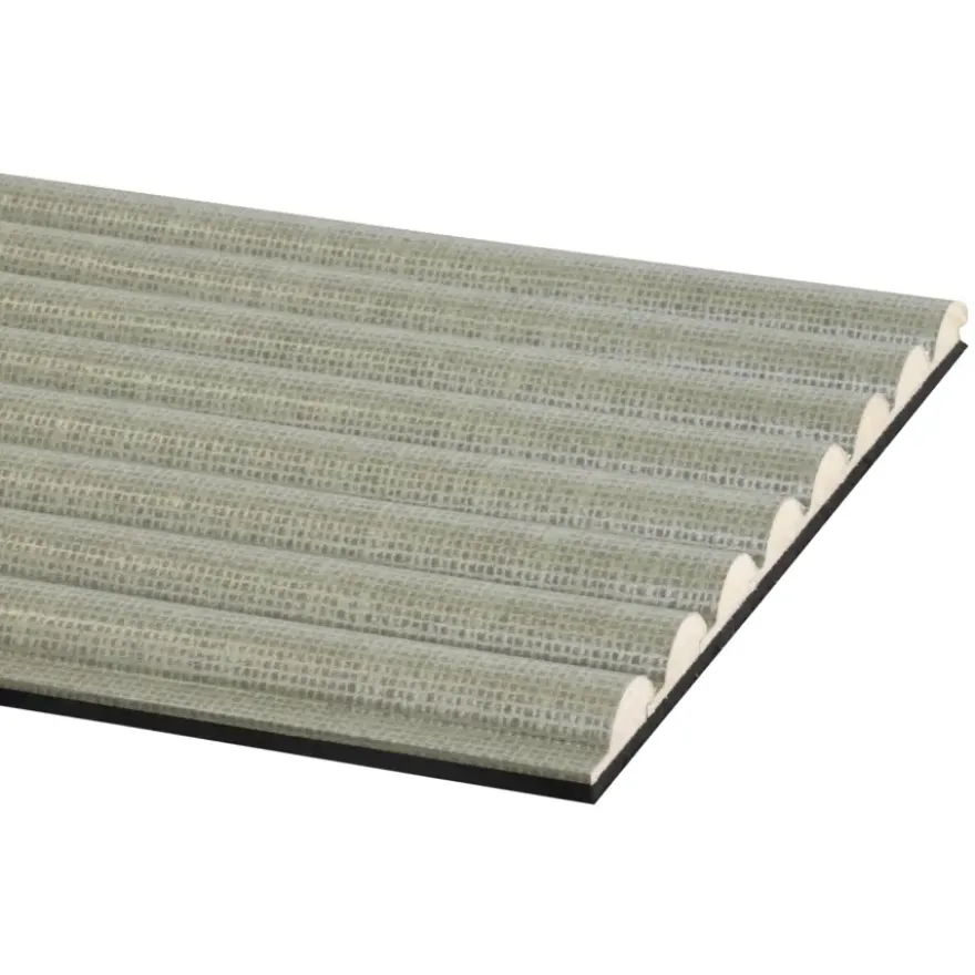 Kleurstaal lattenwand Decowall Acoustic Curve salie 25x30cm