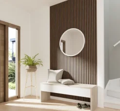 Kleurstaal lattenwand Decowall Acoustic walnoot 25x30cm