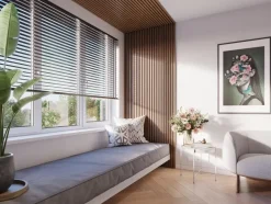 Kleurstaal lattenwand Decowall Acoustic walnoot 25x30cm