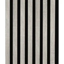 Kleurstaal lattenwand Decowall Acoustic grijs eiken 25x30 cm