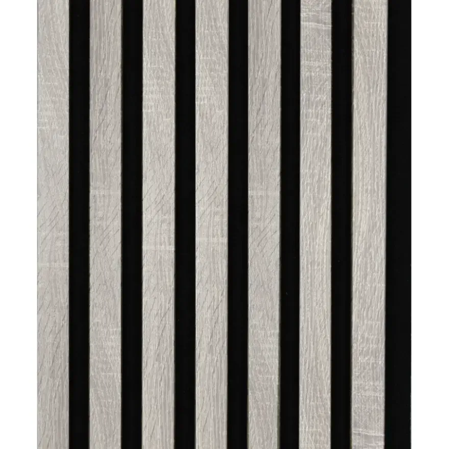 Kleurstaal lattenwand Decowall Acoustic grijs eiken 25x30 cm