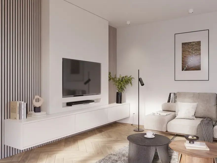 Kleurstaal lattenwand Decowall Acoustic grijs eiken 25x30 cm