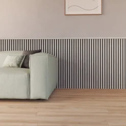 Kleurstaal lattenwand Decowall Acoustic grijs eiken 25x30 cm