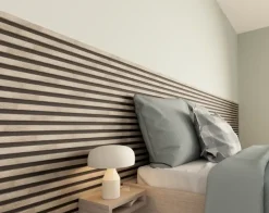 Kleurstaal lattenwand Decowall Acoustic grijs eiken 25x30 cm