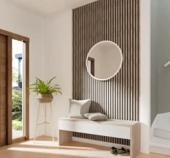 Kleurstaal lattenwand Decowall Acoustic grijs eiken 25x30 cm