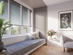 Kleurstaal lattenwand Decowall Acoustic grijs eiken 25x30 cm