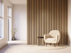 Kleurstaal lattenwand Decowall Acoustic Blend naturel eiken 25x30cm