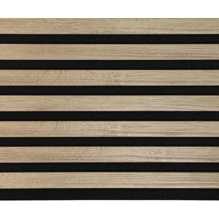 Kleurstaal lattenwand Decowall Acoustic vergrijsd eiken 25x30cm