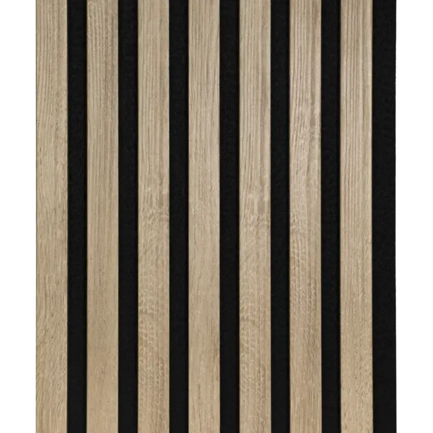 Kleurstaal lattenwand Decowall Acoustic vergrijsd eiken 25x30cm