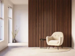 Kleurstaal lattenwand Decowall Acoustic Blend walnoot 25x30cm