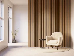 Kleurstaal lattenwand Decowall Acoustic Blend brons eiken 25x30cm