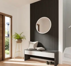 Kleurstaal lattenwand Decowall Acoustic zwart 25x30cm