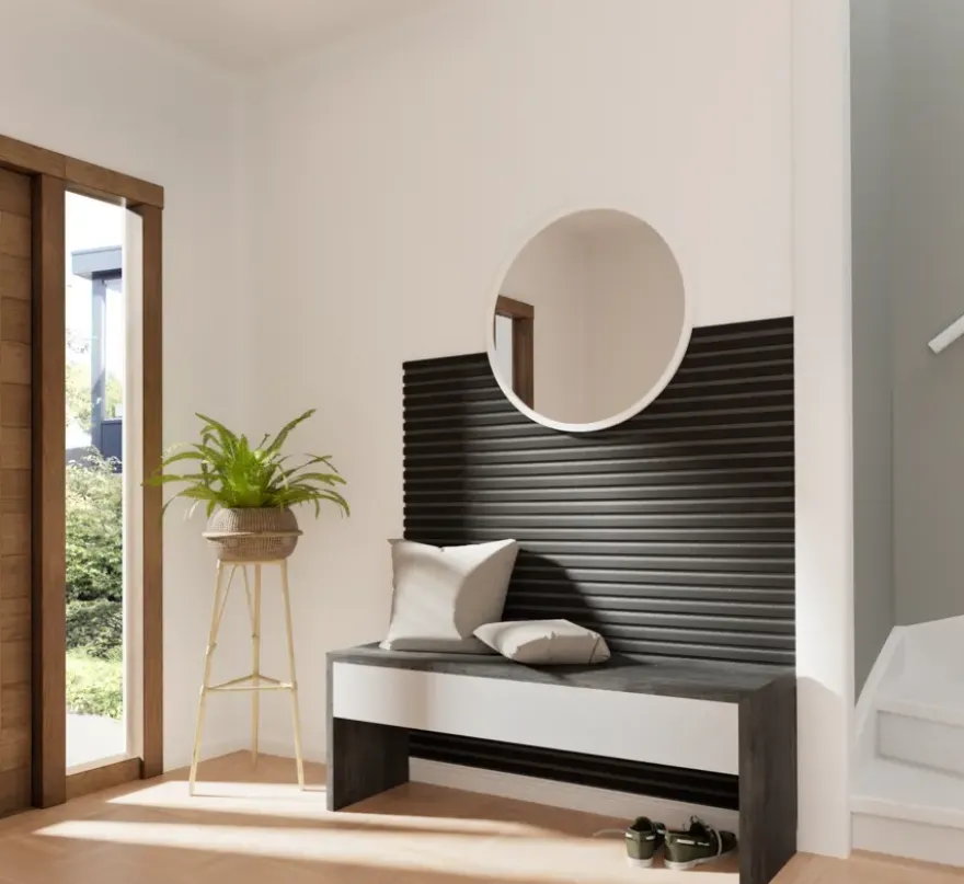 Kleurstaal lattenwand Decowall Acoustic zwart 25x30cm