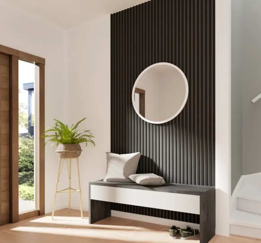 Kleurstaal lattenwand Decowall Acoustic zwart 25x30cm