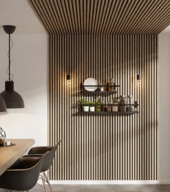 Kleurstaal lattenwand Decowall Acoustic eiken 25x30cm