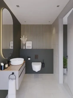 Kleurstaal lattenwand Decowall Acoustic eiken 25x30cm