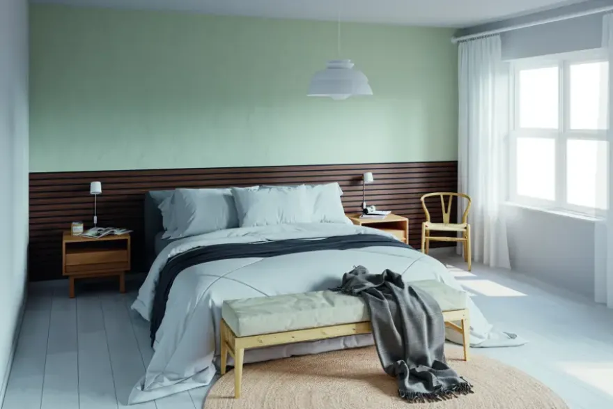 Kleurstaal lattenwand Decowall Essential walnoot 25x30cm