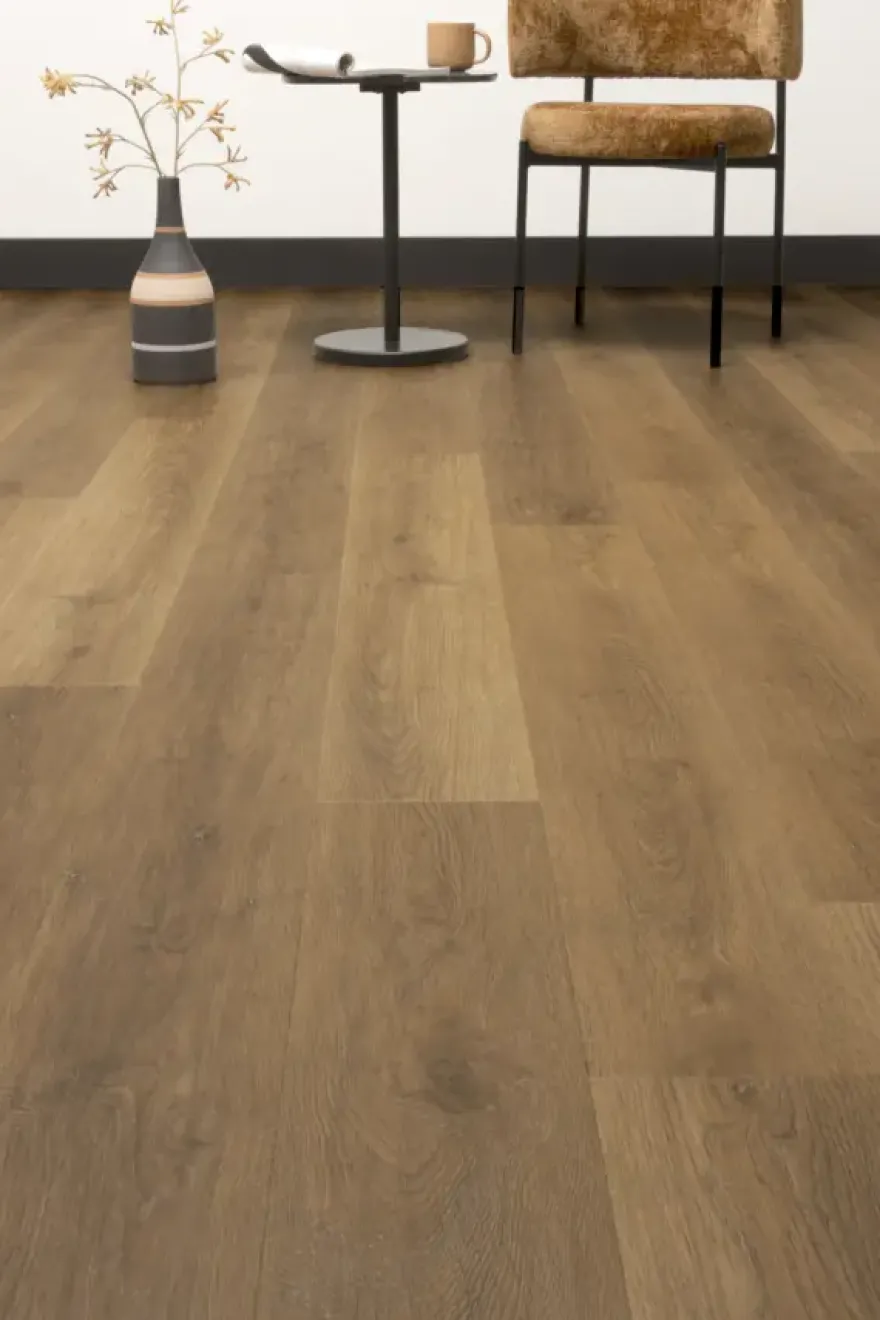Kleurstaal Lundia click PVC Zuiver Linna donkerbruin houtlook