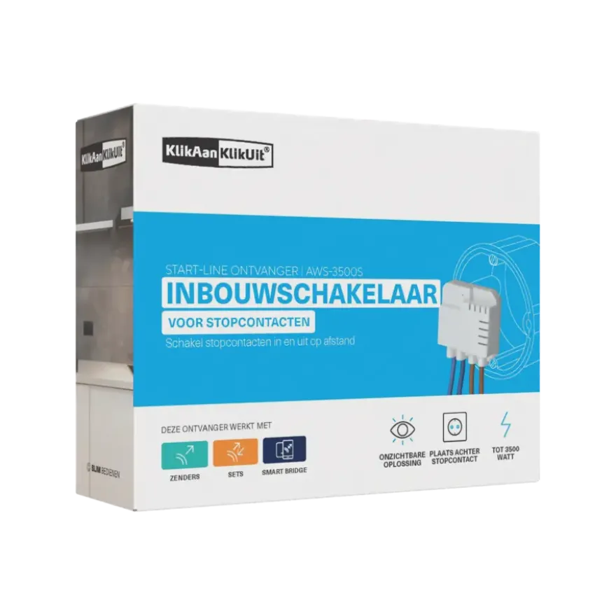 KlikAanKlikUit AWS-3500S mini inbouw schakelaar stopcontact
