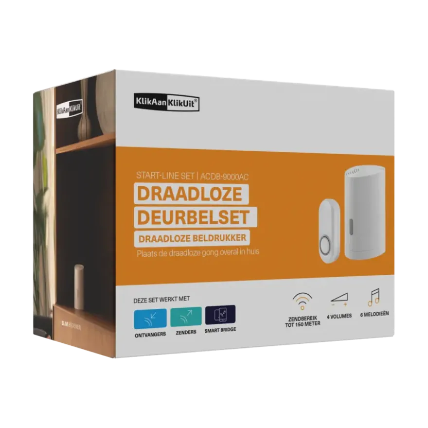 KlikAanKlikUit Mobiele draadloze deurbelset ACDB-9000AC