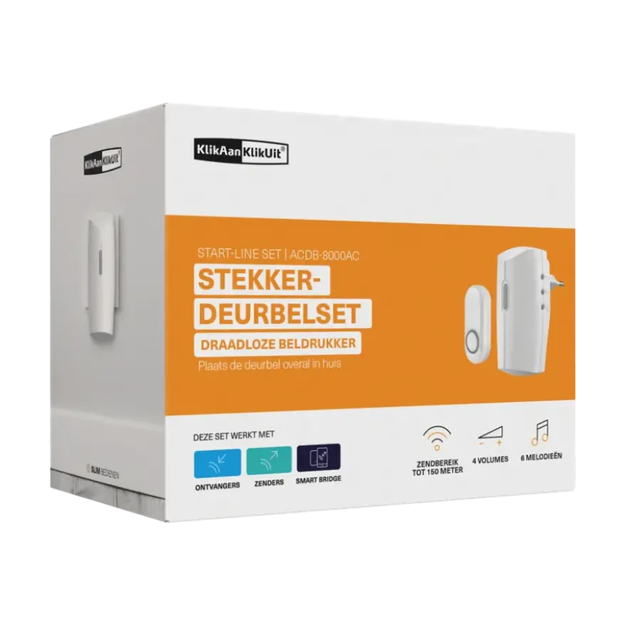 KlikAanKlikUit Plug-in draadloze deurbelset ACDB-8000AC
