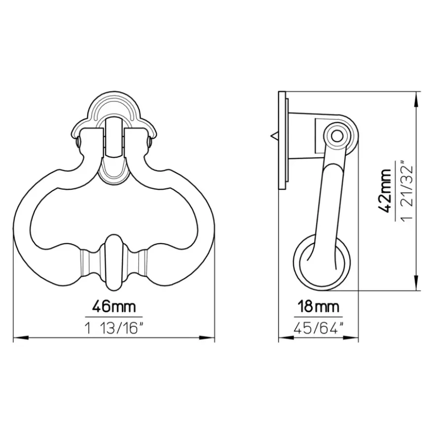 Knop Bea tin look 46mm