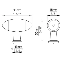 Knop Fleur zwart 38mm