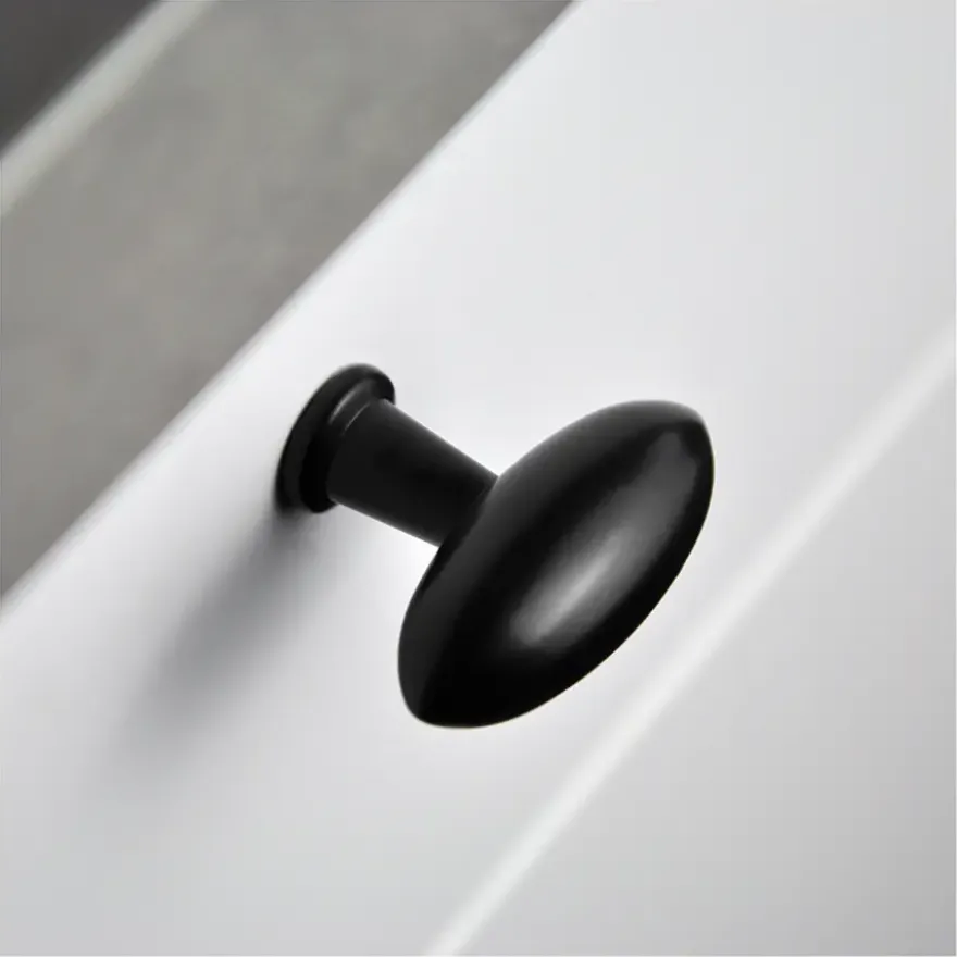Knop Fleur zwart 38mm