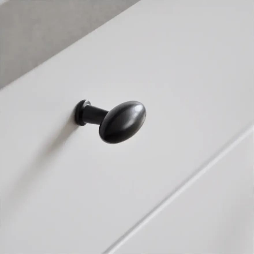 Knop Fleur zwart 38mm