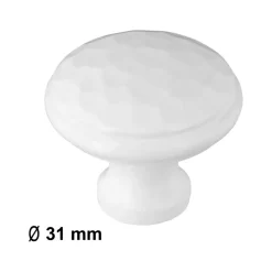 Knop Hamerslag wit 31mm
