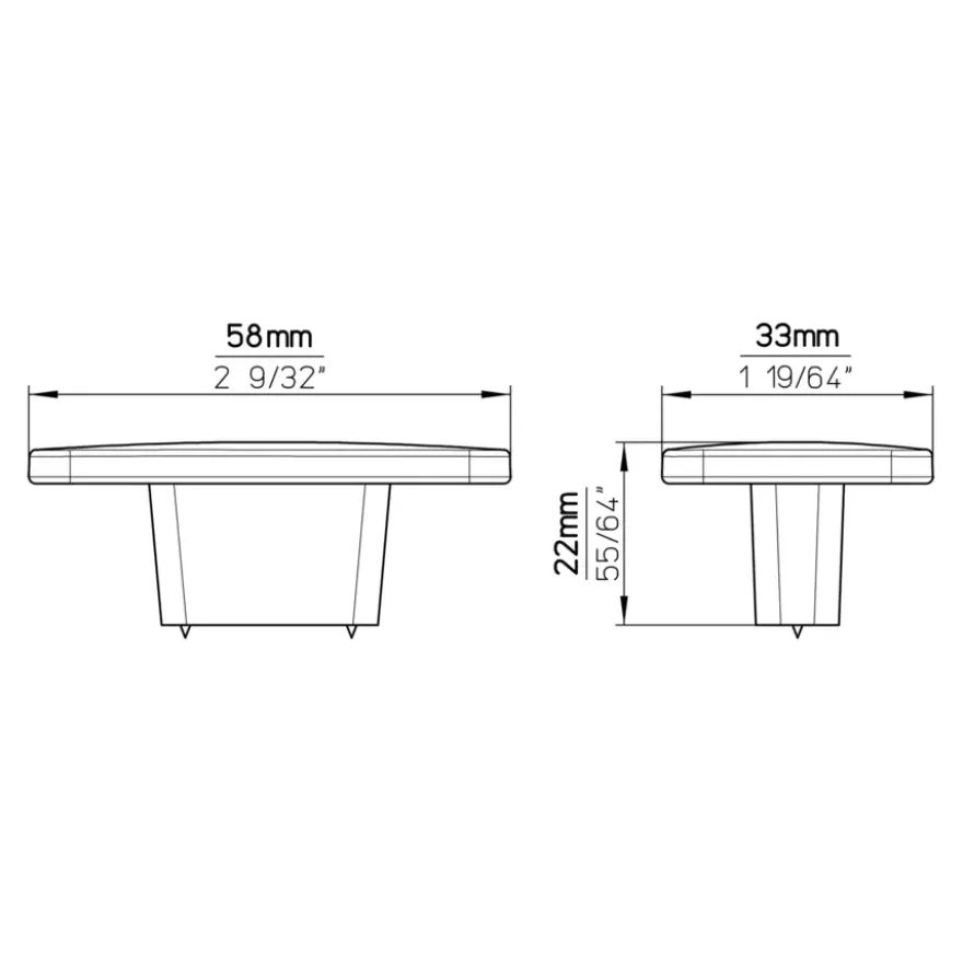 Knop Inge rvs look 58mm