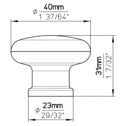 Knop Juliette wit 40mm