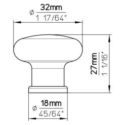 Knop Juliette zwart 32mm