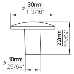 Knop Kaylee messing gezwart 30mm