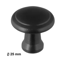 Knop Kay zwart 25mm