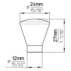 Knop Krijn mat goud 23 mm