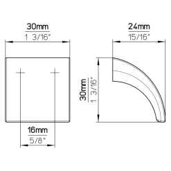 Knop Lea rvs look 30mm