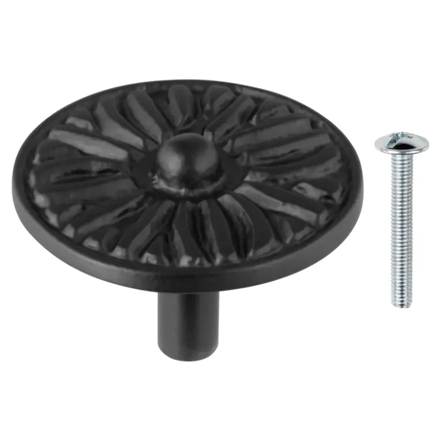 Knop Lyam zwart 45mm