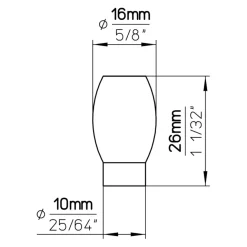 Knop Maud zwart 15mm