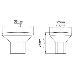 Knop Merle rvs look 37mm