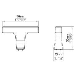 Knop Omer zwart 48mm