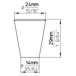 Knop Phoebe rvs 24mm