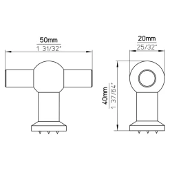Knop Thea chroom glans 50mm