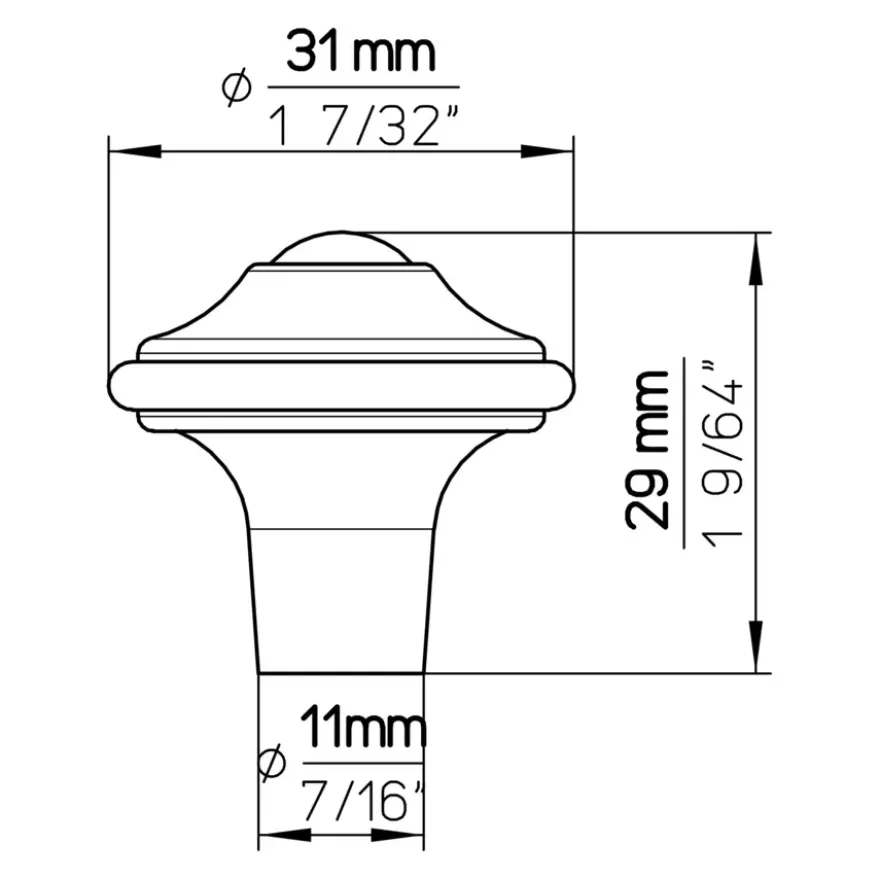 Knop Violet tin look 31mm