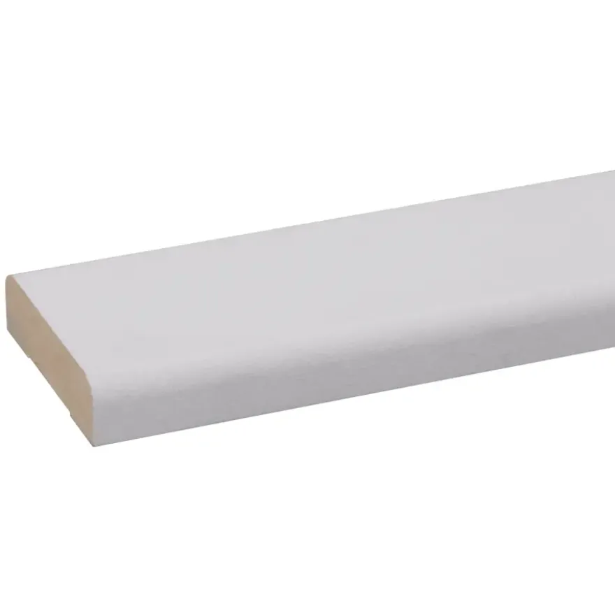 Koplat MDF recht wit gegrond 12x45mm 270cm