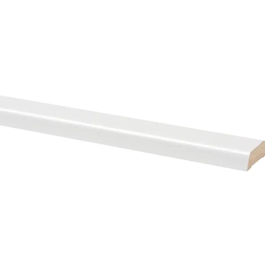 Koplat MDF schuin wit folie 12x37 mm lengte 260 cm